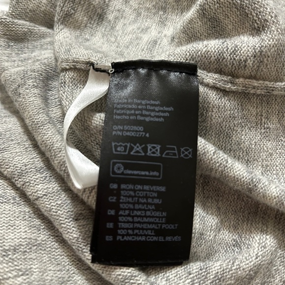 H&M kids 10-12 years lightweight knit hoodie sweater, grey 100% cotton - Picture 4 of 4